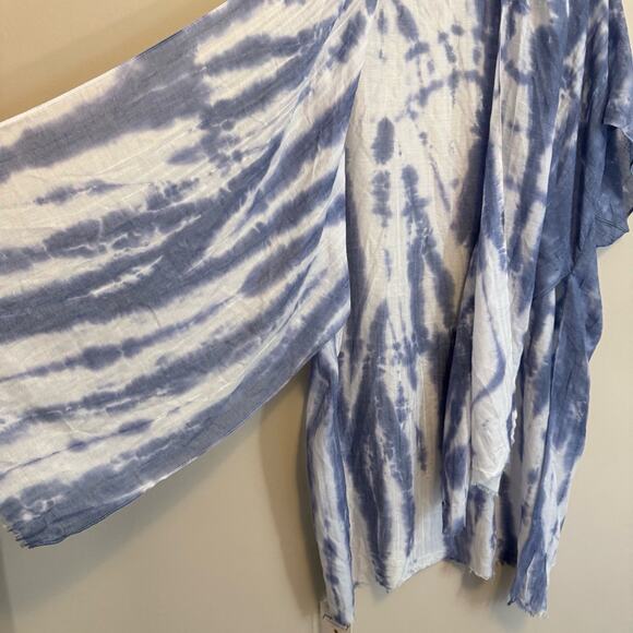 NWT Jack & Missy Kimono Cover Up Blue White One Size - Picture 4 of 7